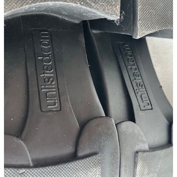 Women's Unlisted Brand Mid Heel Black Leather Upper Boots w/Silver Accent Size 8 - Picture 14 of 16